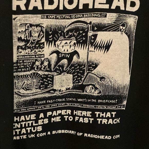 Radiohead Black Graphic T-Shirt authentic W.A.S.T.E. Label - Picture 7 of 7